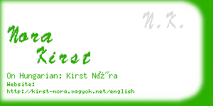nora kirst business card